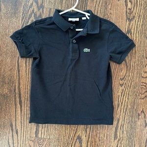 Lacoste Boys Black Shirt. Size 6. Great Condition.